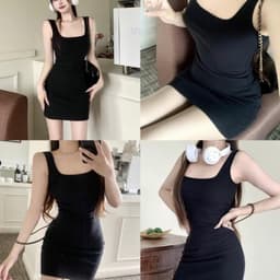 Đầm Hai Dây Bảng To dáng ngắn ôm body TRANGCLOTHINGG Đầm body 2 dây sexy chất thun mặc đi tiệc đi chơi 8