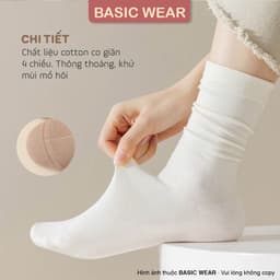 [HÀNG CAO CẤP] Tất Cổ Cao Trơn Màu Cotton Mềm Mại, Tất Vớ Nữ Cổ Cao TCC40 6