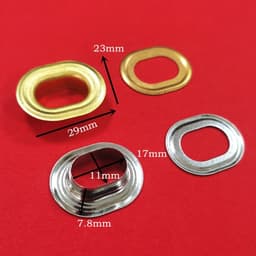 Khoen mắt cáo oval 17mm Chân cao 7mm Bằng thau không gỉ Làm thủ công,nón,balo,túi xách,tạp dề 2