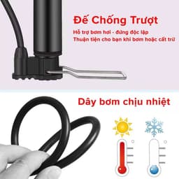 Bơm Xe Đạp Bằng Thép Không Gỉ – Có Đồng Hồ Đo Áp Suất, Bơm Xe Máy, Ô Tô Áp Suất Cao Tiện Lợi 4