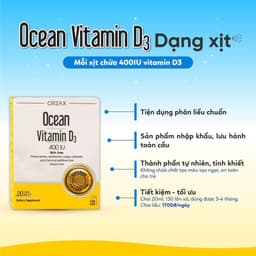 Xịt Vitamin D3 Ocean Orzax Lọ 20ml hỗ trợ phát triển chiều cao tăng sức đề kháng cho bé nhập khẩu chính hãng Châu Âu 5