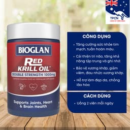 Dầu Nhuyễn Thể Bioglan Red Krill Oil 1000mg của Úc Bổ Xương Khớp, Tim Mạch, Trí Não 60 Viên 2