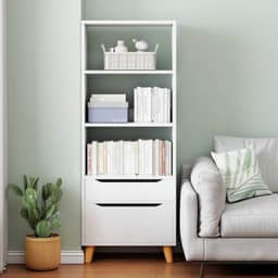 Tủ bắc âu CNC KÍN LƯNG, kệ sách để sàn đa năng, tủ sách có ngăn kéo tiện lợi chất liệu gỗ MDF TAGO ND90 4