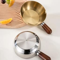 Nồi Mini Inox Cán Gỗ Chống Bỏng, Nồi Nấu Mì, Đun Sữa, Làm Sốt - Dễ Vệ Sinh, Đun Được Bếp Gas, Bếp Từ 8