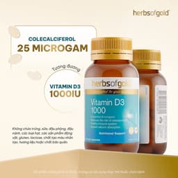 [Hàng cty full va.t] Viên Uống Vitamin D3 Herbs of Gold 1000 IU – Hấp Thu Canxi & Xương Khỏe Mạnh – Hộp 120 Viên 4