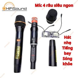 Míc loa kéo 4 râu siêu ngon, âm thanh hay, sóng khỏe, chống hú, míc karaoke 1