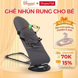 Ghế Nhún Rung Cao Cấp Cho Bé Sơ Sinh PEEWEES, Chống Võng Lưng, Chất Vải Cotton Thoáng Mát Giúp Bé Nằm Thoải Mái Dễ Chịu 1