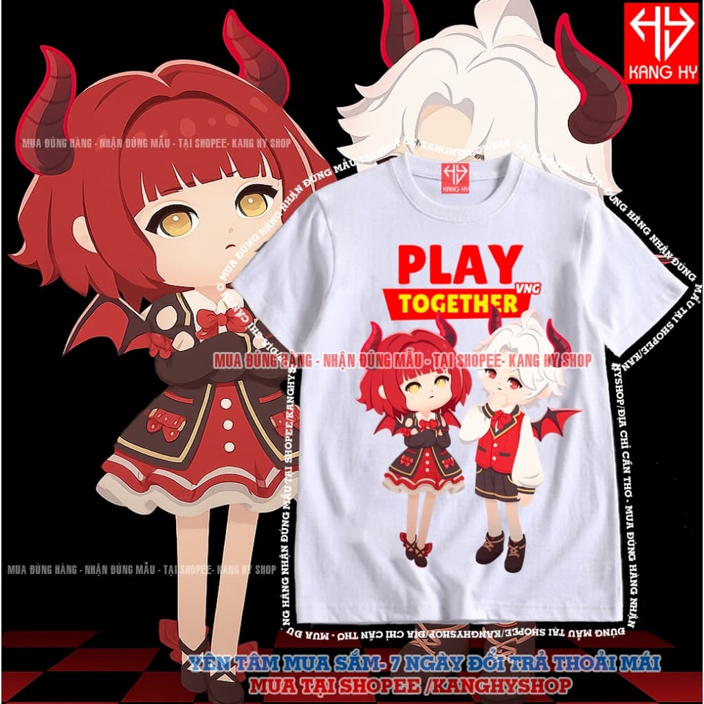 Áo thun game Play together trang phục cặp đôi trường quỷ F788