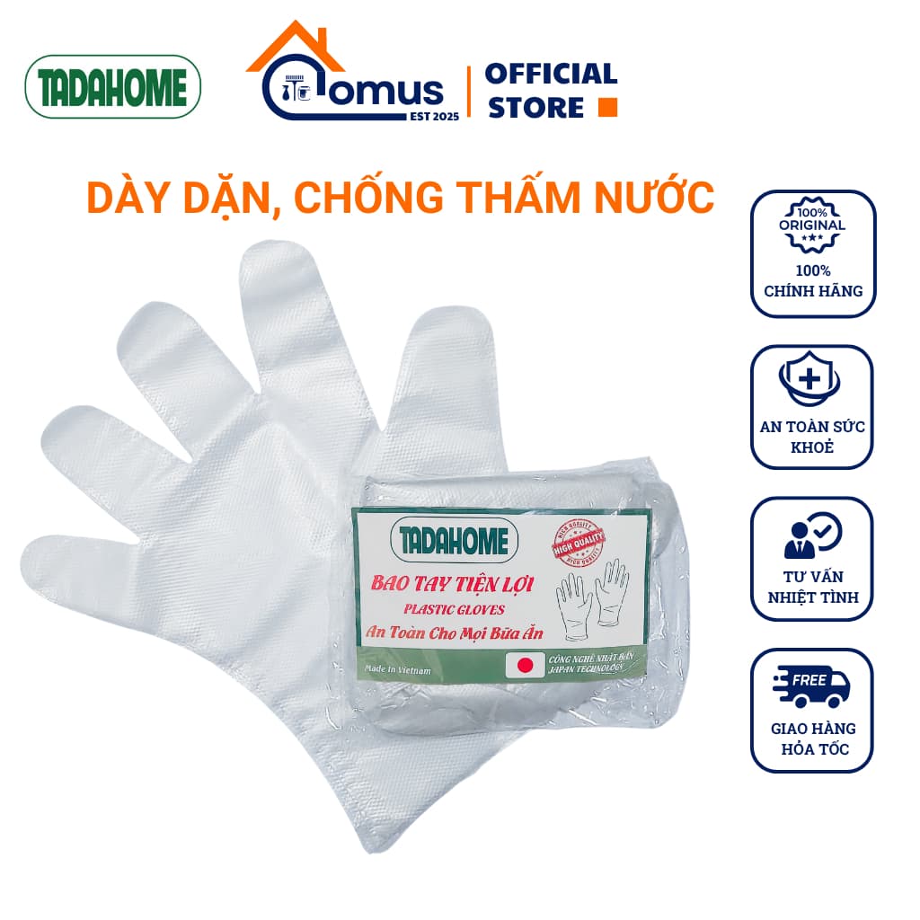 Bao Tay NiLon TADAHOME Chống Thấm Nước, Găng Tay Nhà Bếp, Bao Tay Thực Phẩm Hàng Dày Dặn - DOMUS