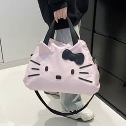 Túi đựng đồ du lịch, Túi xách Túi hành lý dung tích lớn, Túi đeo chéo một vai Hello Kitty dễ thương 4