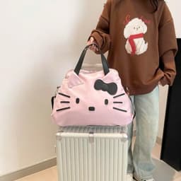 Túi đựng đồ du lịch, Túi xách Túi hành lý dung tích lớn, Túi đeo chéo một vai Hello Kitty dễ thương 1