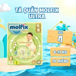 Tã Quần Molfix Ultra Cực Đại Siêu Tiết Kiệm Size M 76 miếng/ L 68 miếng/ XL 62 miếng/ XXL 56 miếng 4