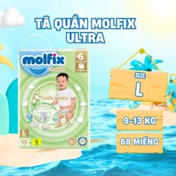 Tã Quần Molfix Ultra Cực Đại Siêu Tiết Kiệm Size M 76 miếng/ L 68 miếng/ XL 62 miếng/ XXL 56 miếng 3