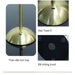 Đèn đọc sách phòng ngủ khách sạn quán cà phê đèn bàn bảo vệ mắt bằng vải LED cảm ứng ba màu 6