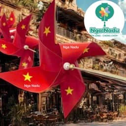 Sét 100 /50 Chong chóng CỜ ĐỎ IN SAO VÀNG,TÔI YÊU VIỆT NAM treo trang trí trường học,khai giảng 2/9,quán cà phê,trà sữa 6