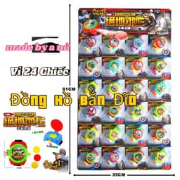 Vỉ 24 Chiếc Đồng Hồ Bắn Đĩa Đồ Chơi Đồng Hồ Đeo Tay Phóng Đĩa Cực Hay 1