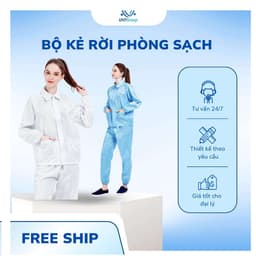 Bộ quần áo phóng sạch tĩnh điện UNTG kẻ sọc dùng trong công nghiệp, điện tử, ý tế nhà máy 1
