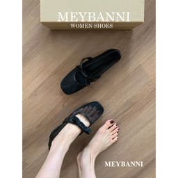Giày Búp Bê MEYBANNI Mũi Vuông Lưới Mỏng Gắn Nơ Tiểu Thư - C430 5