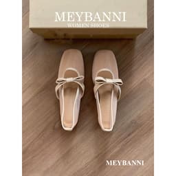 Giày Búp Bê MEYBANNI Mũi Vuông Lưới Mỏng Gắn Nơ Tiểu Thư - C430 6