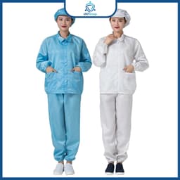 Bộ quần áo phóng sạch tĩnh điện UNTG kẻ sọc dùng trong công nghiệp, điện tử, ý tế nhà máy 2