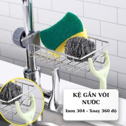 Kệ Để Đồ Rửa Chén Kẹp Vòi Nước Nhà Bếp - Giá Gắn Vòi Nước Để Đồ Rửa Chén Không Đọng Nước 2