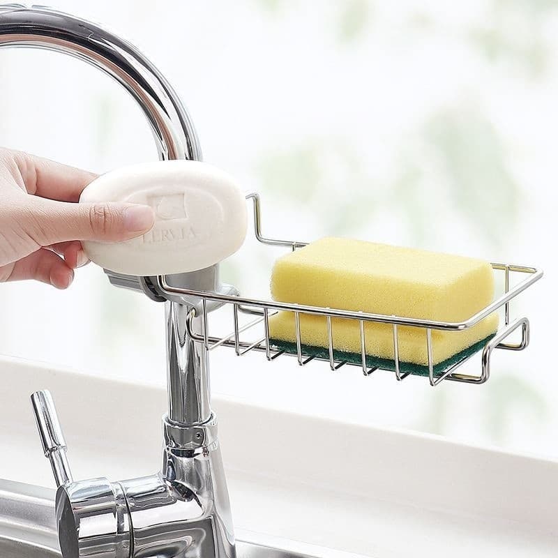 Kệ Để Đồ Rửa Chén Kẹp Vòi Nước Nhà Bếp - Giá Gắn Vòi Nước Để Đồ Rửa Chén Không Đọng Nước