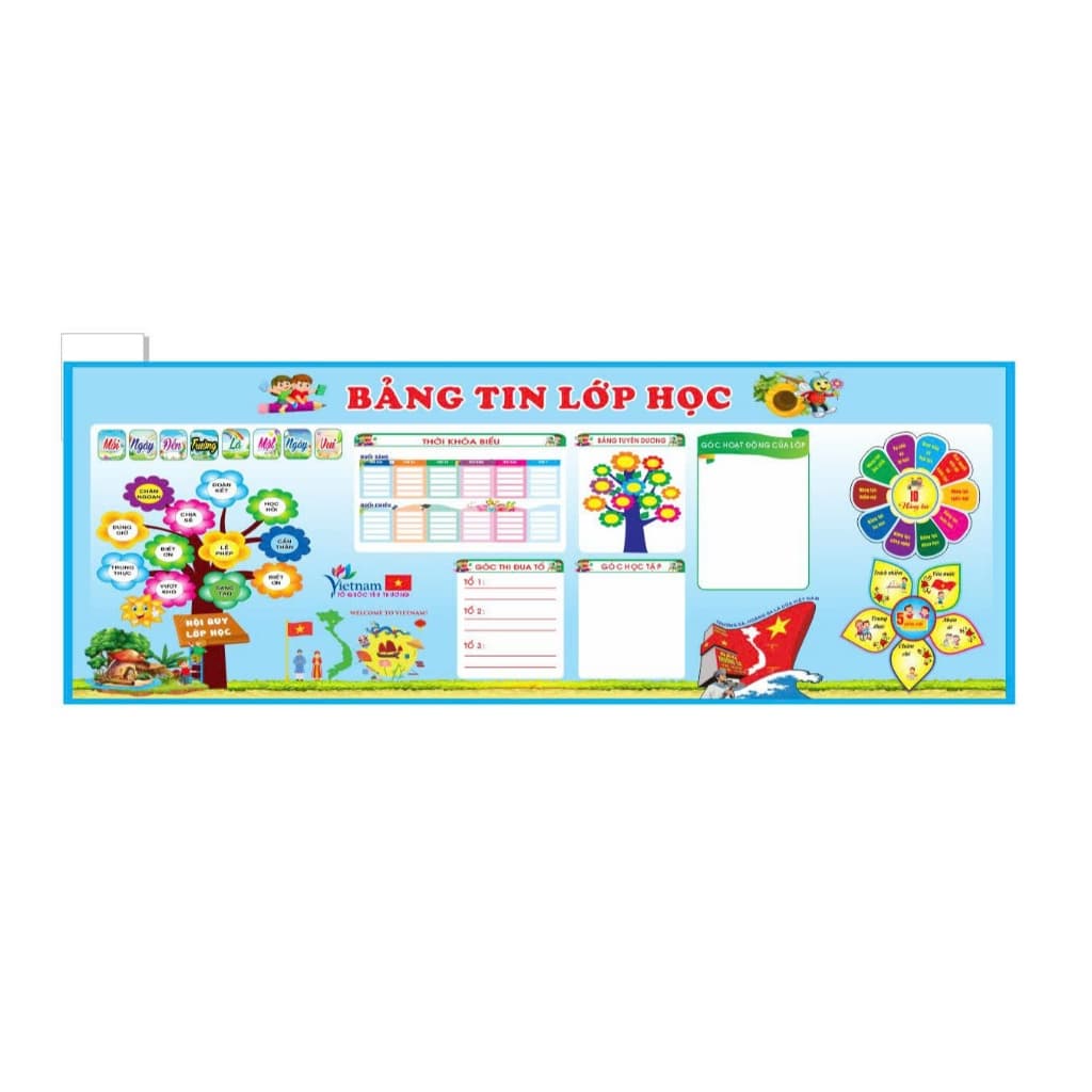 LH 18 - BẢNG TRANG TRÍ LỚP HỌC/ BẢNG TIN LỚP HỌC/ TRƯỜNG HỌC KIỂU MỚI/ LỚP HỌC THÂN THIỆN