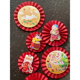 Set 6 quạt bộ vui tết trung thu decor quán,nhà cửa dịp trung thu 4