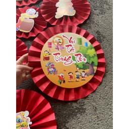Set 6 quạt bộ vui tết trung thu decor quán,nhà cửa dịp trung thu 5