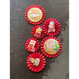 Set 6 quạt bộ vui tết trung thu decor quán,nhà cửa dịp trung thu 7