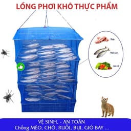 [Hot] Lồng Lưới Phơi Khô Thực Phẩm, Phơi Rau Củ, Cá,...Chống Côn Trùng Treo 4 Tầng Gấp Gọn Siêu Tiện Lợi Giá Rẻ 5