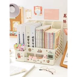 Kệ Sách 4 Ngăn 2 Tầng Màu Trơn Để Bàn Học,Đựng Đồ Trang Trí Decor Bàn Học - Giá Khay Kệ Đựng Tài Liệu Văn Phòng Đựng Bút 8