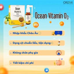 Xịt Vitamin D3 Ocean Orzax Lọ 20ml hỗ trợ phát triển chiều cao tăng sức đề kháng cho bé nhập khẩu chính hãng Châu Âu 6