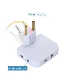 ổ cắm điện chia 3 công suất 2500w nhỏ gọn tiện lợi xoay 180 độ 2