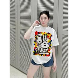 Áo Thun Nam Nữ Snoopy Form Rộng Vải Cotton 2c Dày Dặn 1