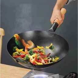 Chảo thép 1 tay cầm, cán gỗ- Nhiều kích thước 5