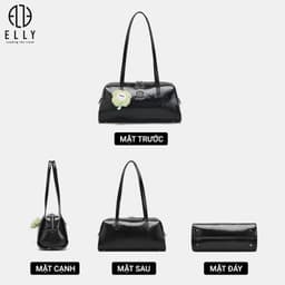 [Tặng hộp 20.10] Túi xách nữ ELLY EL371 vân sang trọng charm cỏ bốn lá đeo chéo đeo vai thời trang 3