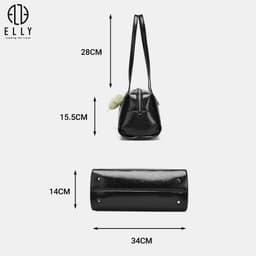 [Tặng hộp 20.10] Túi xách nữ ELLY EL371 vân sang trọng charm cỏ bốn lá đeo chéo đeo vai thời trang 2