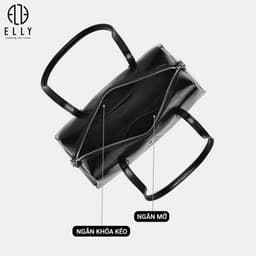 [Tặng hộp 20.10] Túi xách nữ ELLY EL371 vân sang trọng charm cỏ bốn lá đeo chéo đeo vai thời trang 4