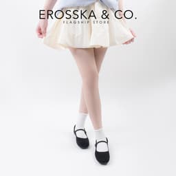 [EROSSKA] - Giày búp bê nữ quai ngang phối khóa basic cao 1cm màu nâu đậm - EL094 3