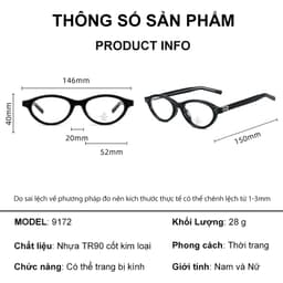 Gọng kính cận thời trang nữ  NARO EYEWEAR dáng mắt mèo nhựa cốt kim loại thanh lịch & thời trang 9172 9