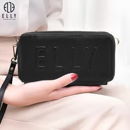 [Tặng hộp 20.10] Clutch nữ ELLY EC64 ví cầm tay da thật cao cấp đeo chéo đeo vai dự tiệc sang trọng 3