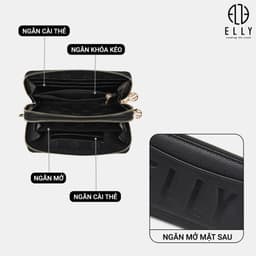 [Tặng hộp 20.10] Clutch nữ ELLY EC64 ví cầm tay da thật cao cấp đeo chéo đeo vai dự tiệc sang trọng 7