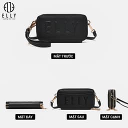 [Tặng hộp 20.10] Clutch nữ ELLY EC64 ví cầm tay da thật cao cấp đeo chéo đeo vai dự tiệc sang trọng 6