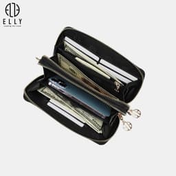 [Tặng hộp 20.10] Clutch nữ ELLY EC64 ví cầm tay da thật cao cấp đeo chéo đeo vai dự tiệc sang trọng 8