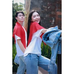 [ẨN] (QUỐC KHÁNH 2.9) Áo Thun Cộc Tay Nam Nữ GENVIET JEANS Họa Tiết Lá Cờ Đỏ Sao Vàng W251.G. 9082 4