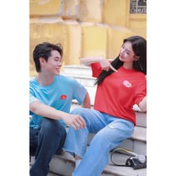 [ẨN] (QUỐC KHÁNH 2.9) Áo Thun Cộc Tay Nam Nữ GENVIET JEANS Họa Tiết Lá Cờ Đỏ Sao Vàng W251.G. 9082 8