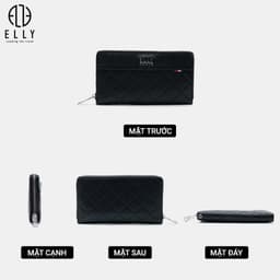 Ví nam da thật ELLY HOMME EVM17 ví cầm tay dáng ngang da thật cao cấp nhiều ngăn 5