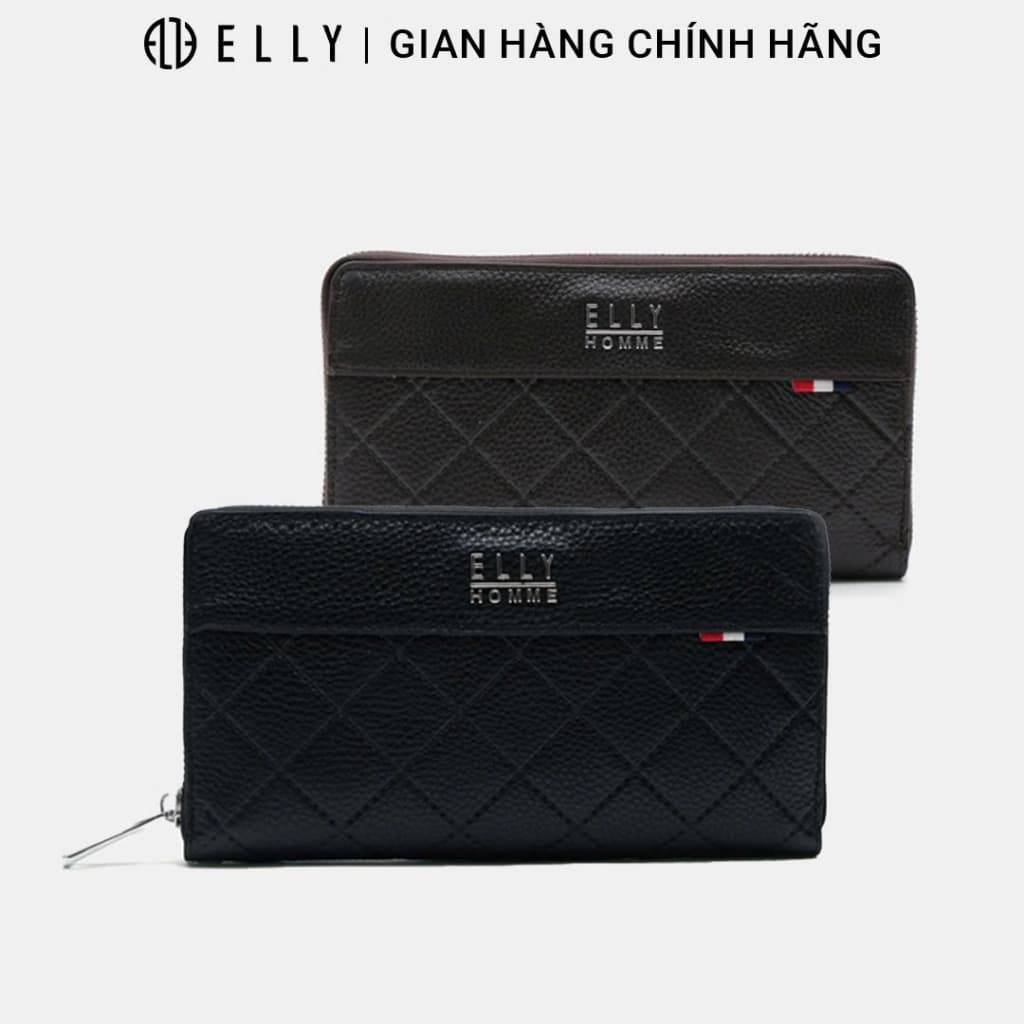 Ví nam da thật ELLY HOMME EVM17 ví cầm tay dáng ngang da thật cao cấp nhiều ngăn