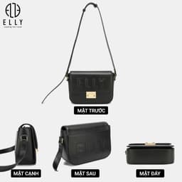 [Tặng hộp 20.10] Túi xách nữ da thật ELLY ET174 túi đeo vai đeo chéo cao cấp chính hãng 4